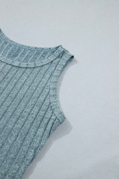 Phalaenopsis Slim Ribbed Mineral Wash Tank Top