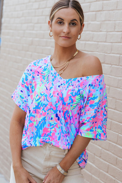 Loose Painted Floral Tee - Snoopy's Closet