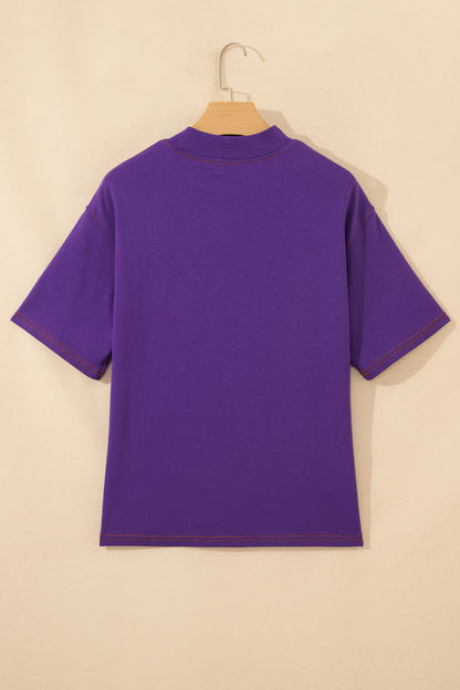 Camiseta Tillandsia Morada Reversible con Costuras a Contraste