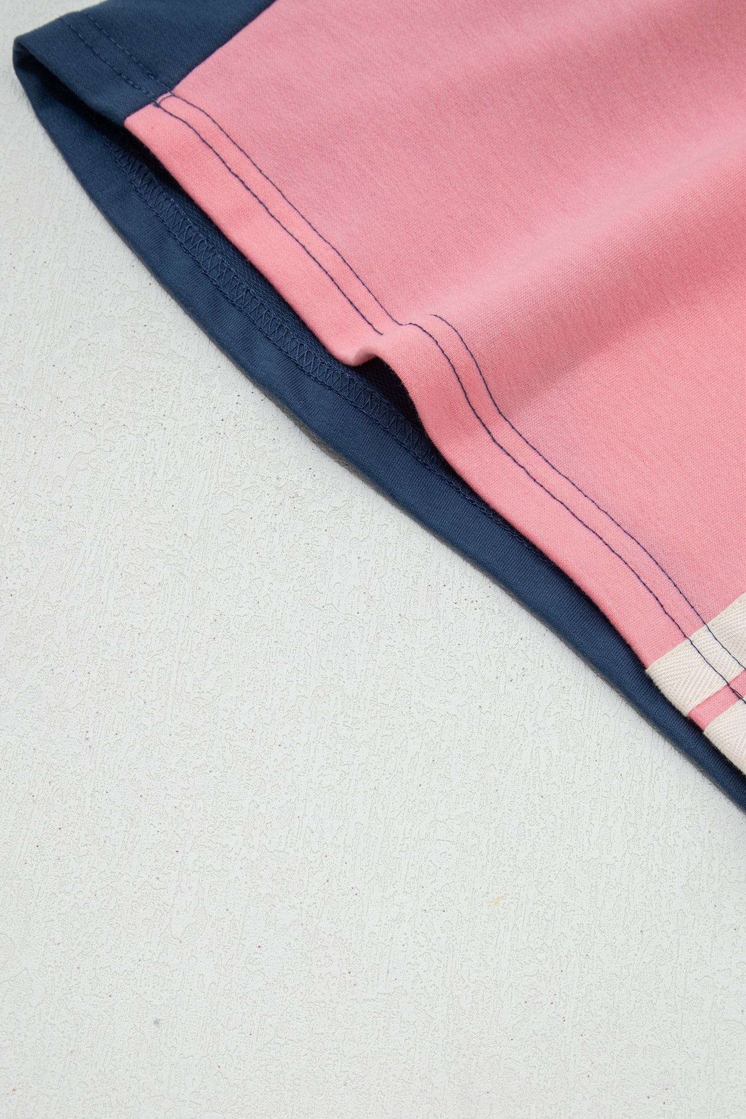 Pink Color Block Patchwork Varsity Striped Detail Drawstring Elastic Waist Shorts - Snoopy's Closet
