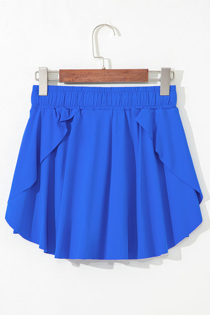 Faldas pantalón de tenis forradas, azul cielo, con cintura elástica con cordón
