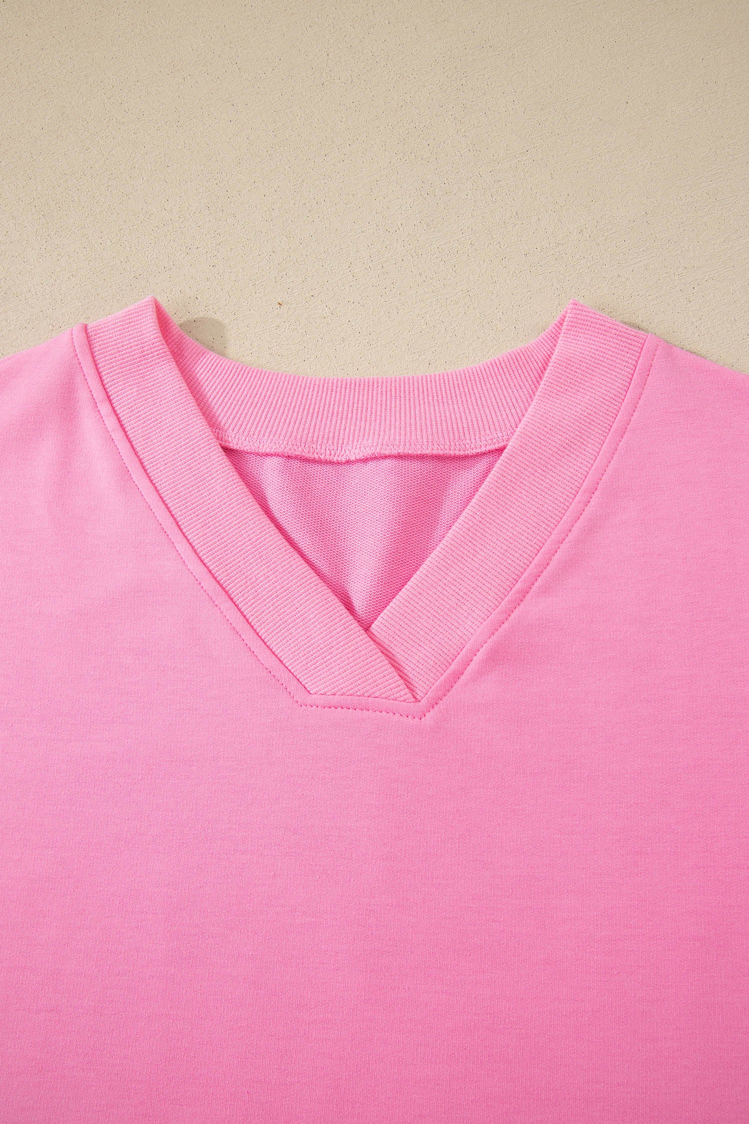 Sachet Pink V Neck Short Sleeve Top Drawstring Shorts 2pcs Set - Snoopy's Closet