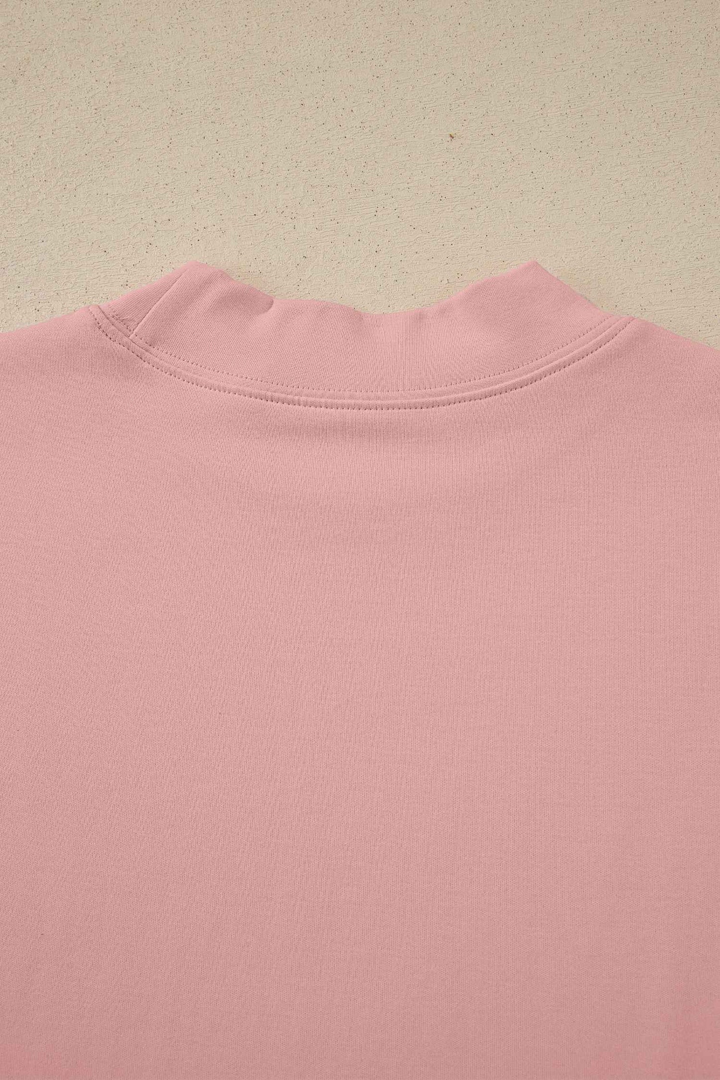 Black Solid Color High Neck Oversize Tee
