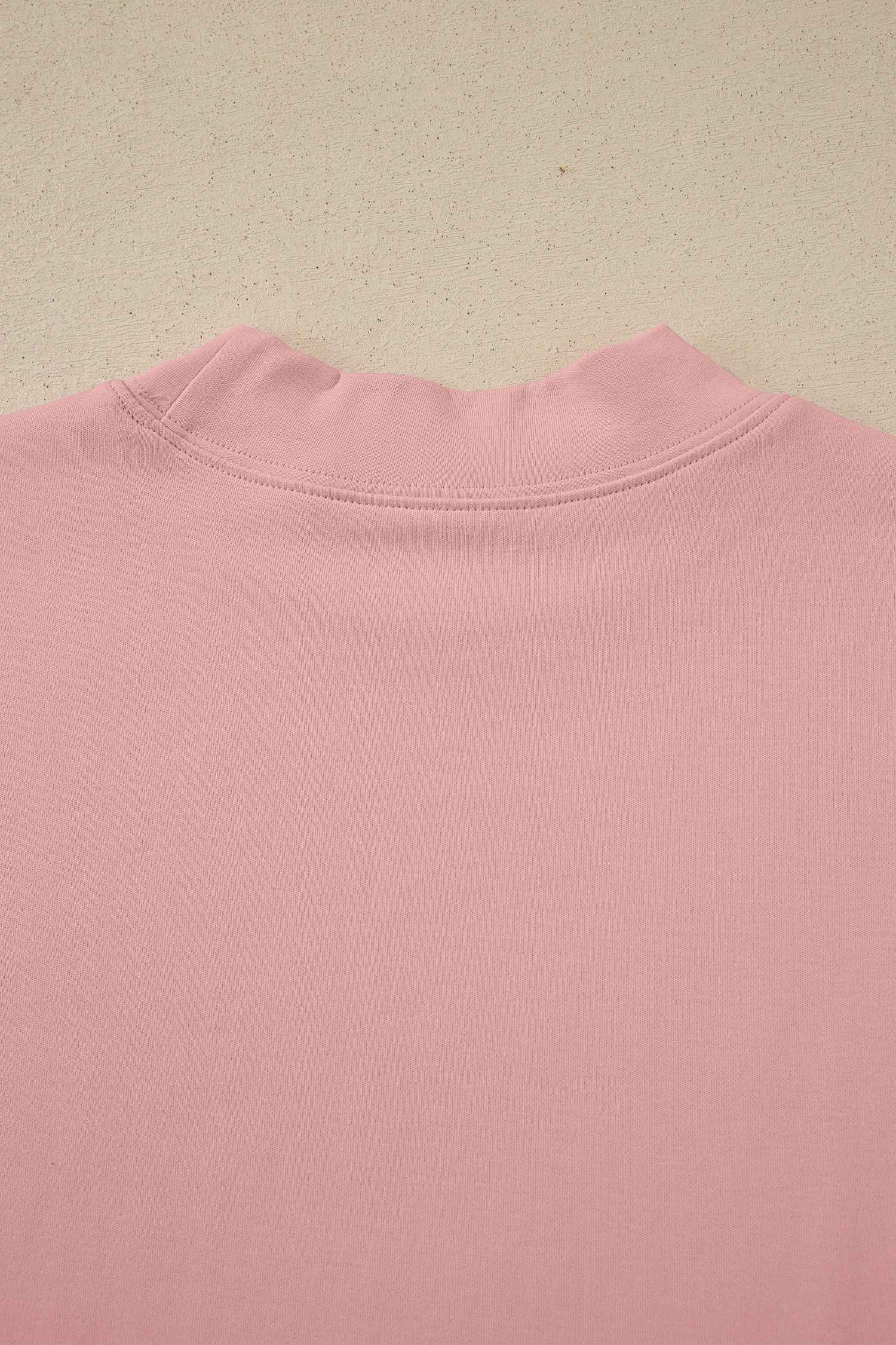 Black Solid Color High Neck Oversize Tee