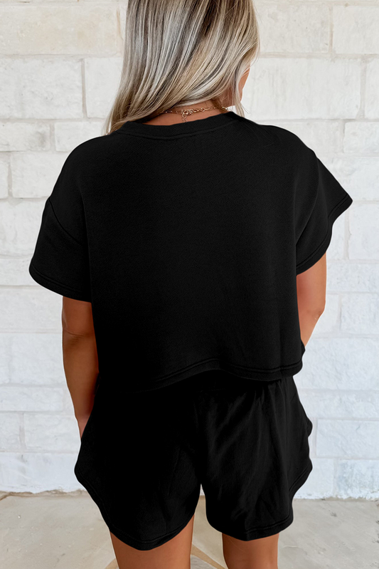 Black Baseball Print Skort Set - Snoopy's Closet