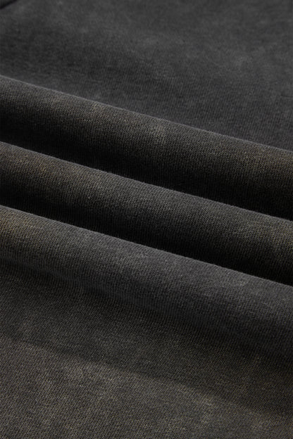 Pantalones de pernera ancha con estampado de leopardo y lavado mineral en gris oscuro de talla grande