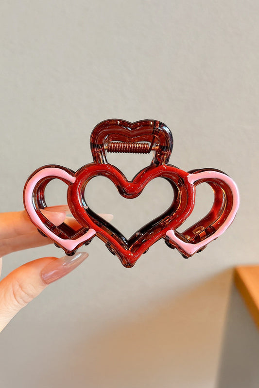 Bonbon Hollowed Heart Design Color Contrasted Acrylic Hair Claw Clip - Snoopy's Closet