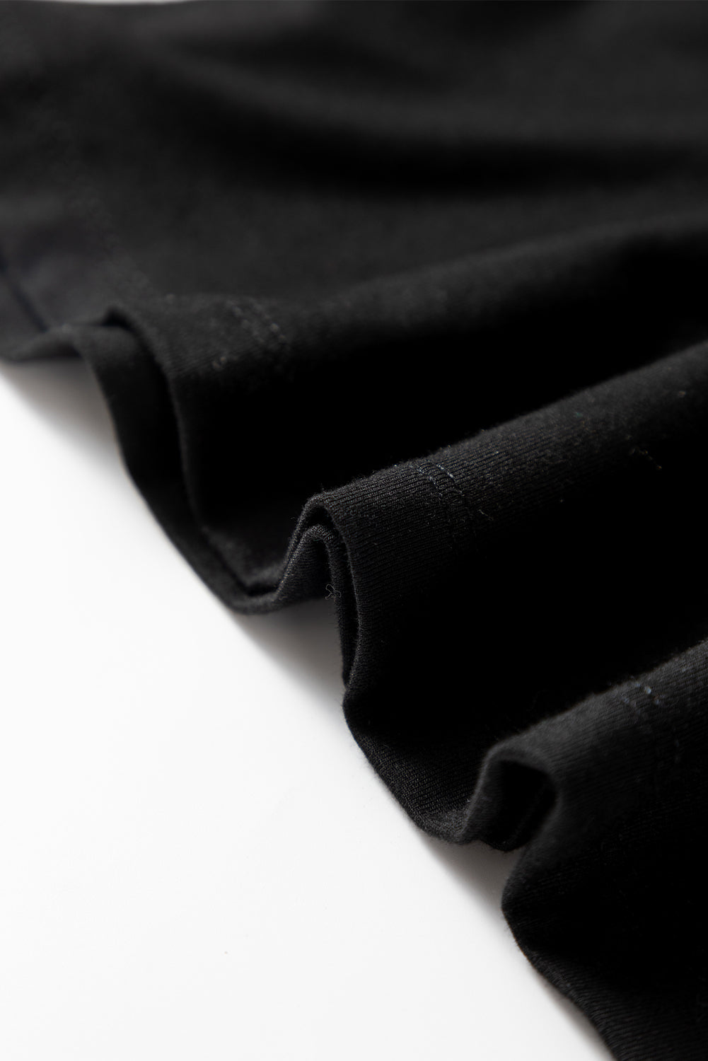 Black Solid Color Long Sleeve Fitted Top - Snoopy's Closet