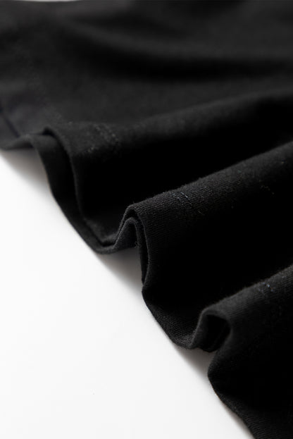 Black Solid Color Long Sleeve Fitted Top - Snoopy's Closet