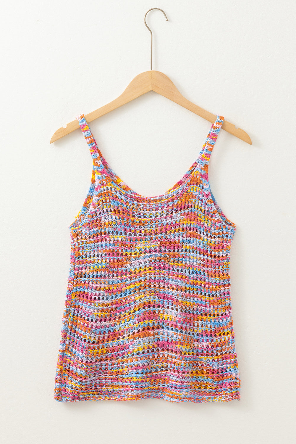 Pink Color Contrast Crochet Loose Fit Sweater Vest - Snoopy's Closet