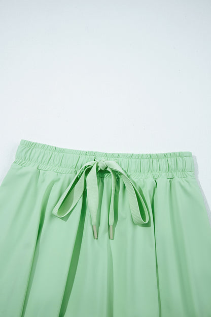 Faldas-pantalón de tenis con cordón, cintura elástica, forro y color verde claro