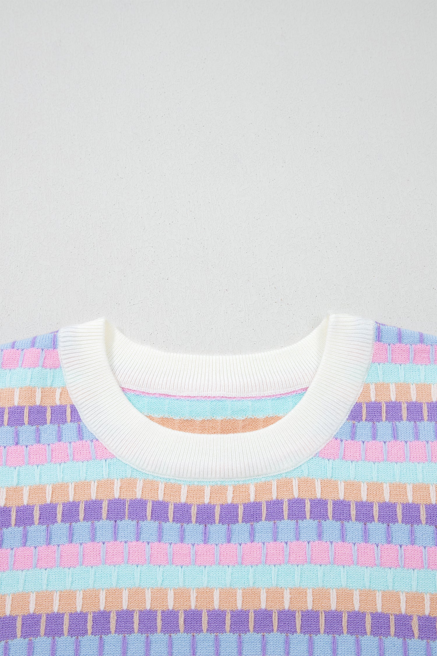 Orange Abstract Striped Knit Short Sleeve Sweater - Snoopy's Closet