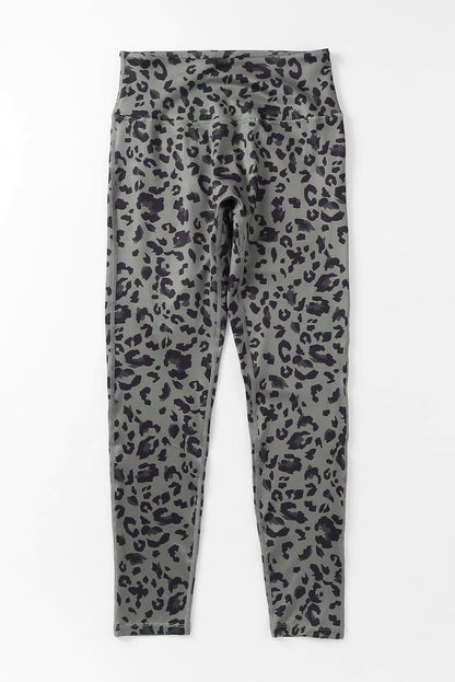 Gray Classic Leopard Print Active Leggings - Snoopy's Closet