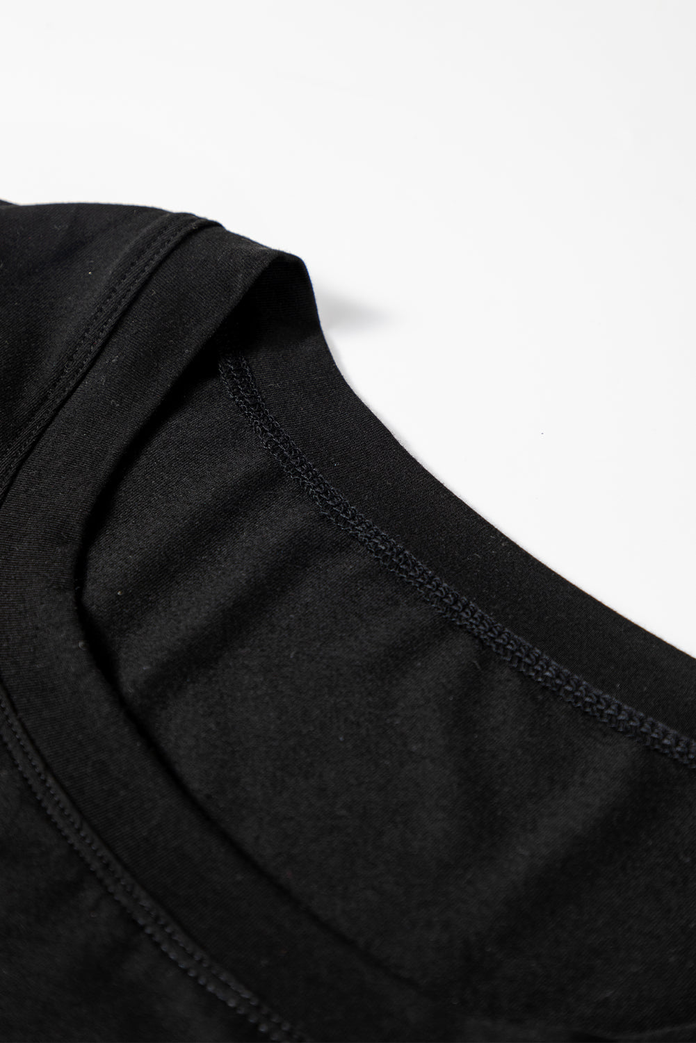 Black Solid Color Long Sleeve Fitted Top - Snoopy's Closet