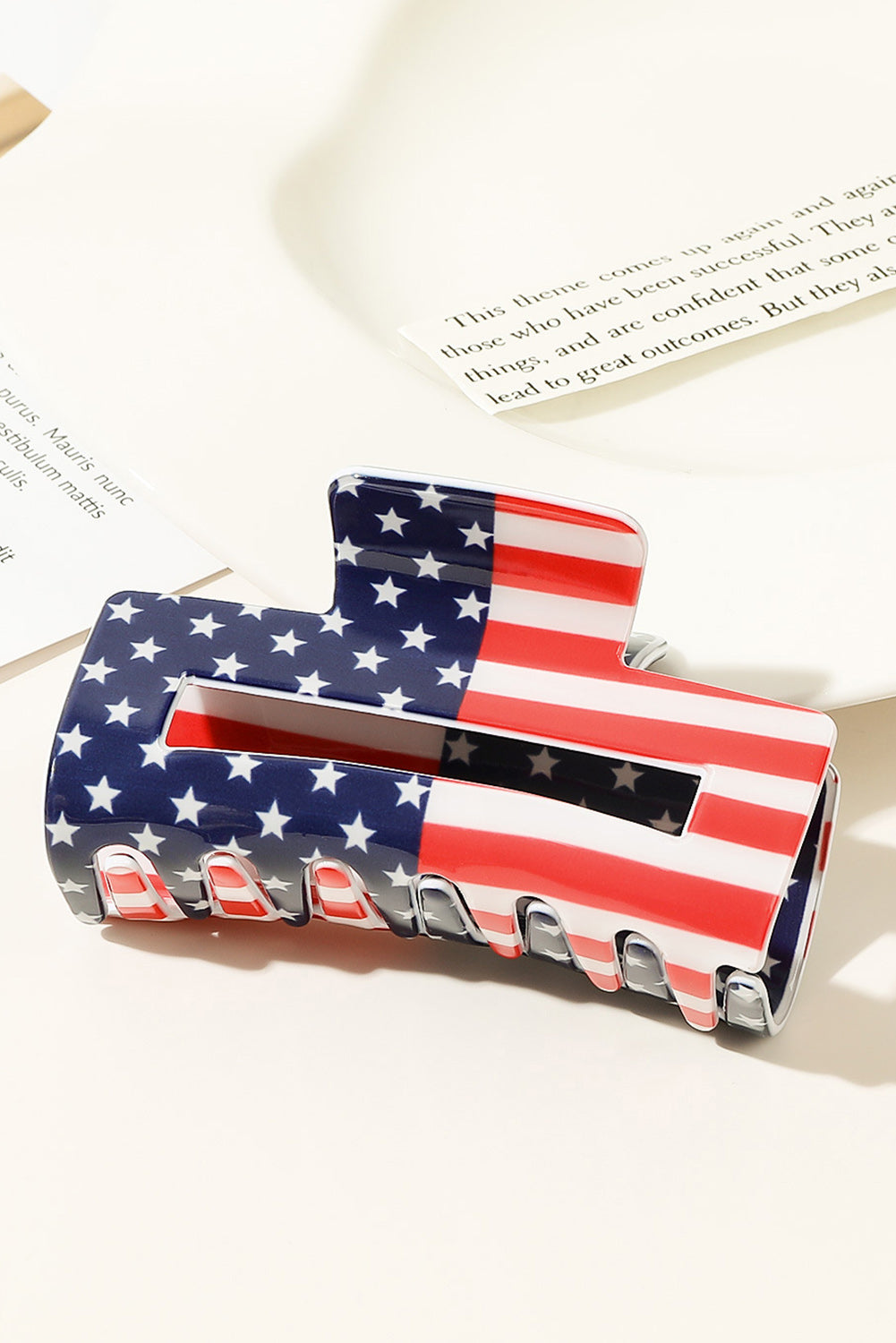 Dark Blue American Flag Print Square Claw Clip - Snoopy's Closet