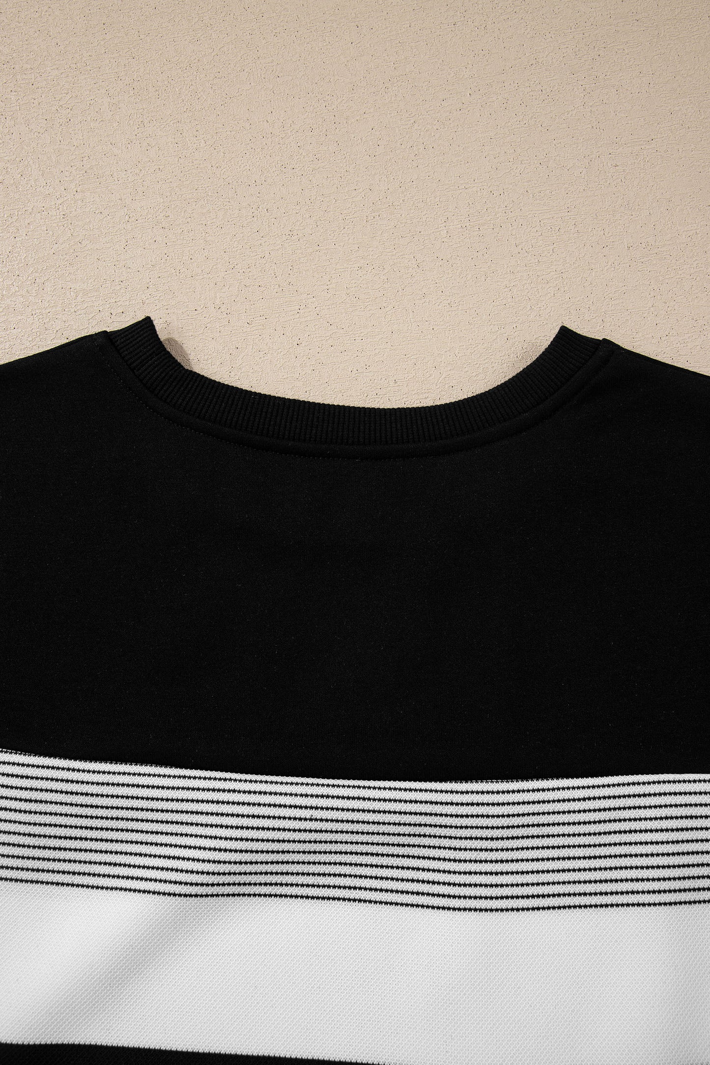 Black Stripe Mixed Print Crew Neck Cap Sleeve T Shirt - Snoopy's Closet