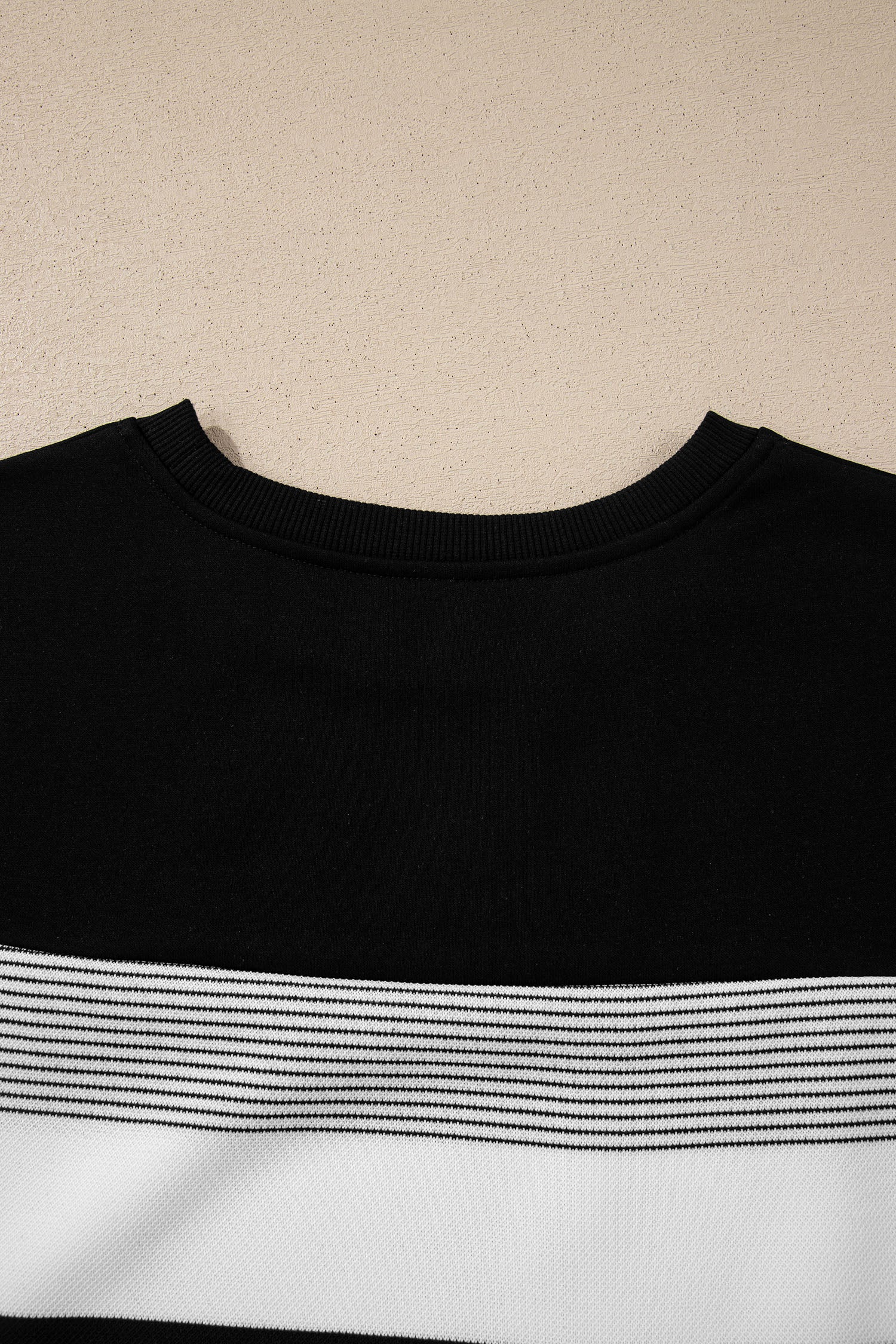 Black Stripe Mixed Print Crew Neck Cap Sleeve T Shirt - Snoopy's Closet