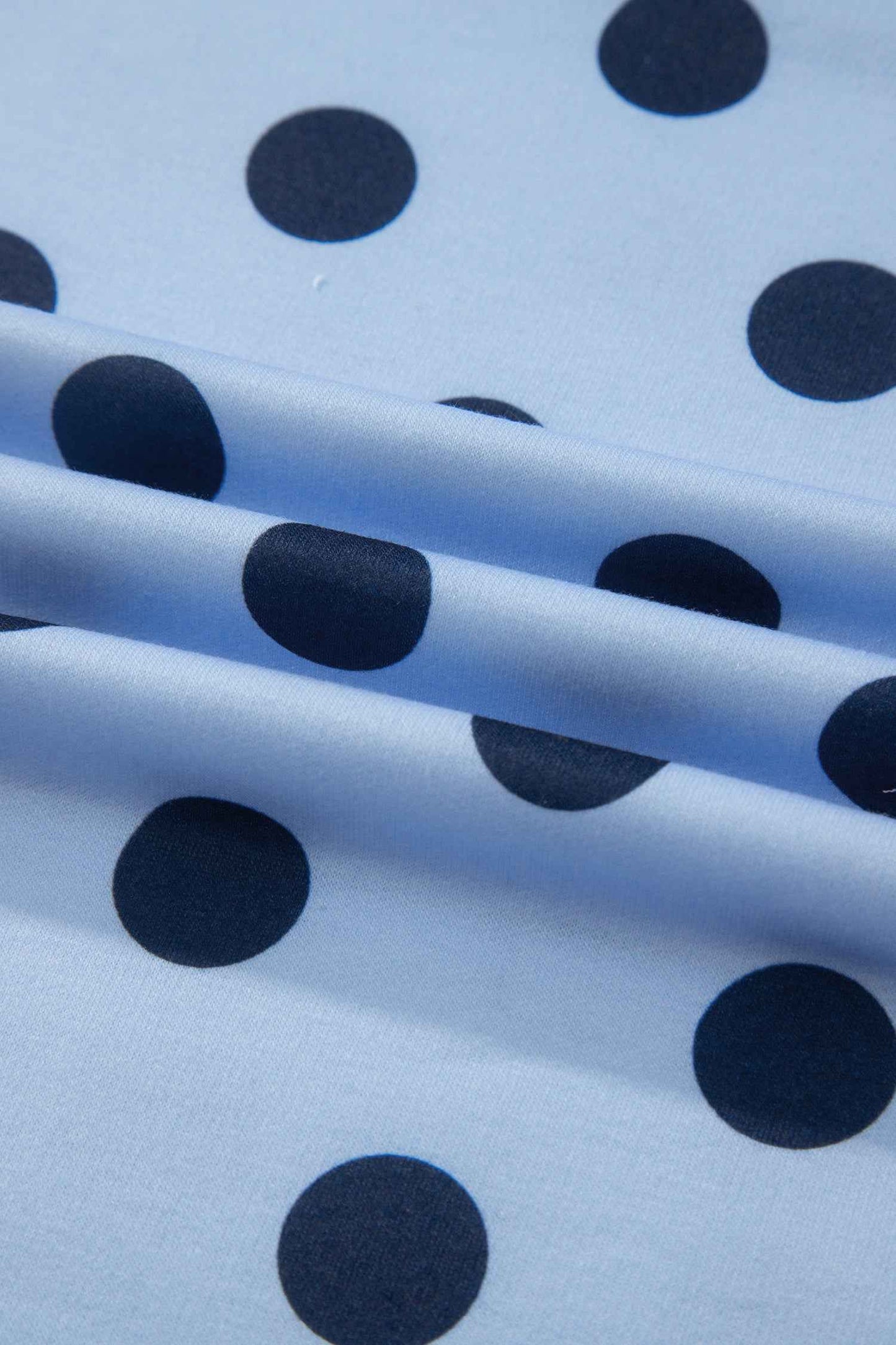 Pink Color Block Trim Polka Dot Casual Tee