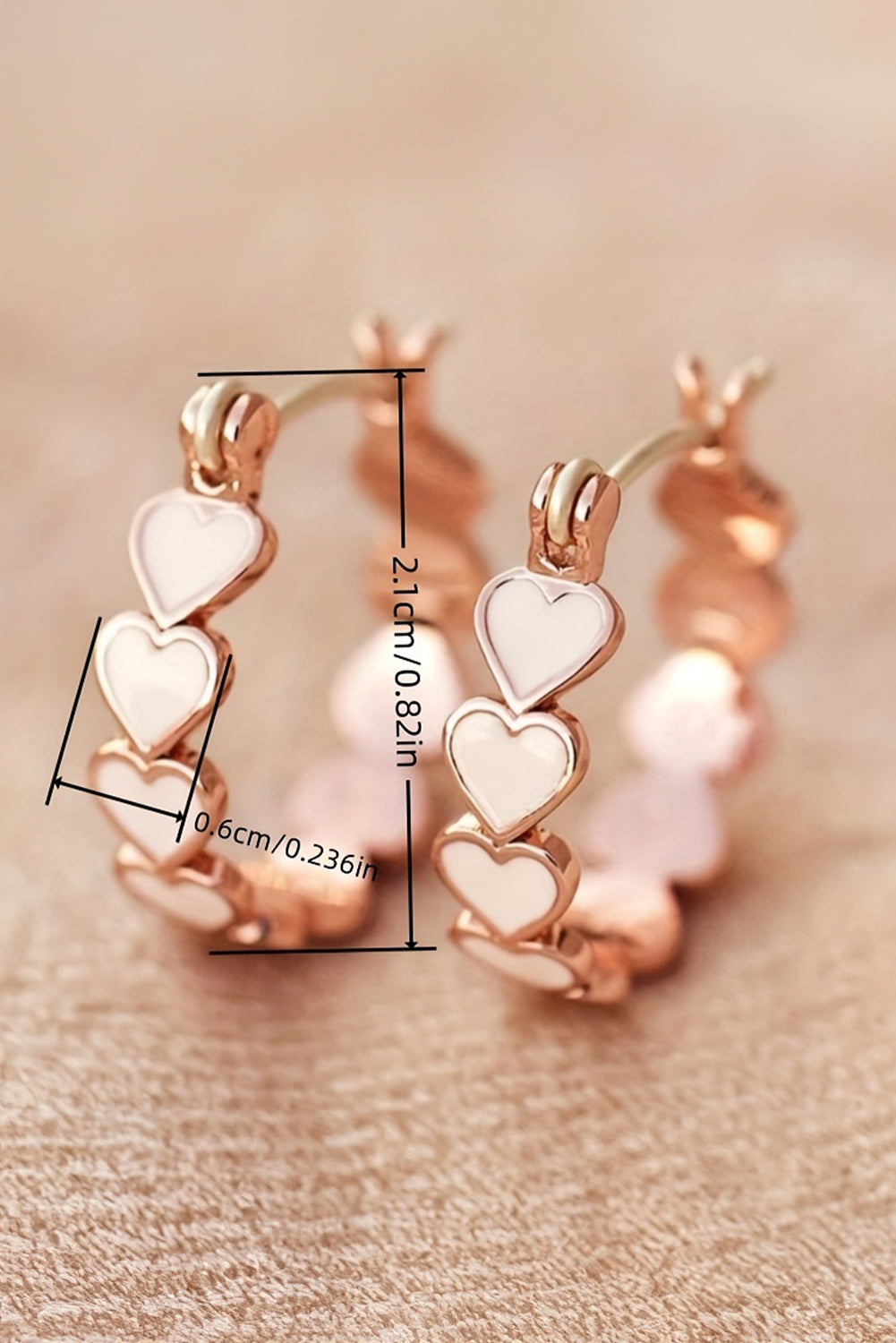 White Heart Shape Plated Alloy Small Hook Earrings - Snoopy's Closet