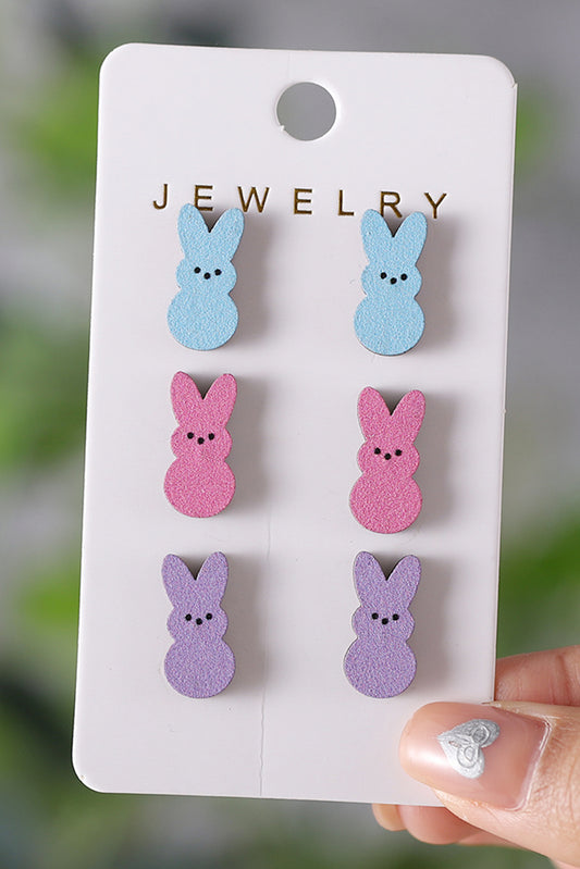 Easter Bunny Doll Wooden Earrings - Snoopy's Closet