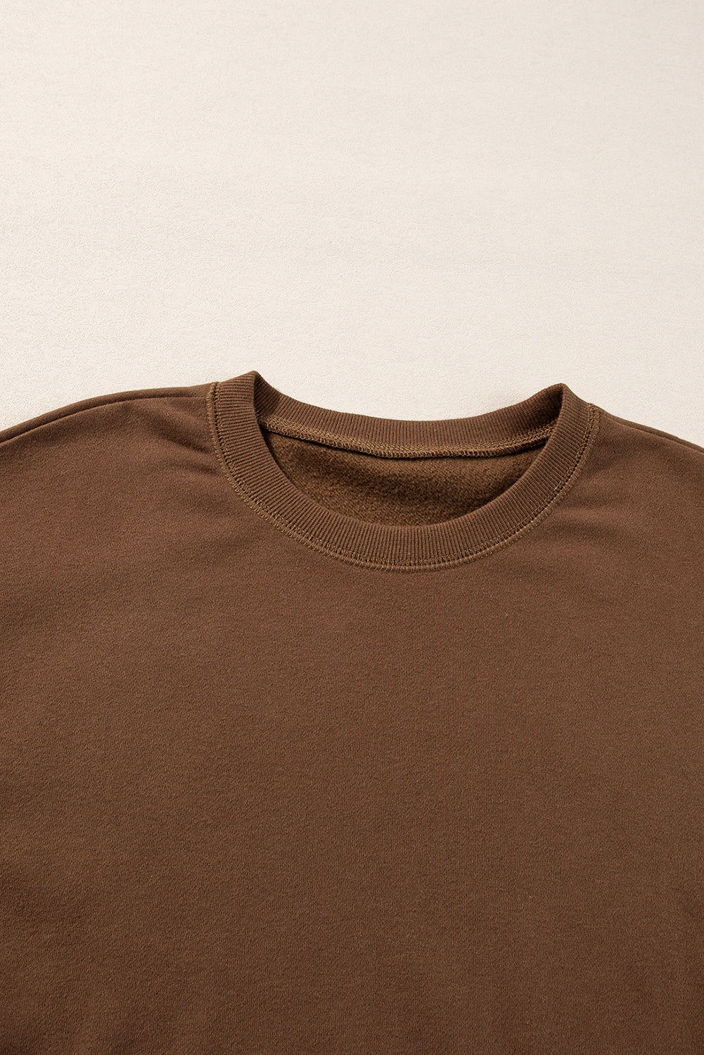 Coffee Solid Color High Low Pullover and Skinny Pants Set - Snoopy's Closet