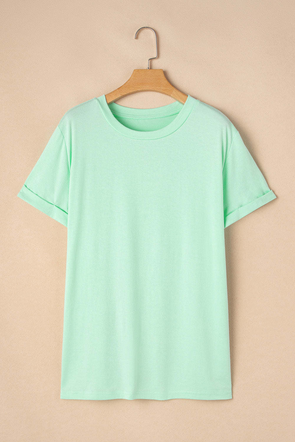 Iceland Blue Round Neck Rolled Sleeve Plus Size T-shirt - Snoopy's Closet