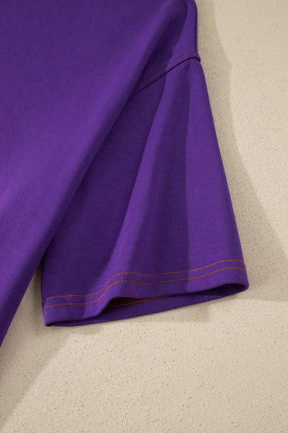 Camiseta Tillandsia Morada Reversible con Costuras a Contraste