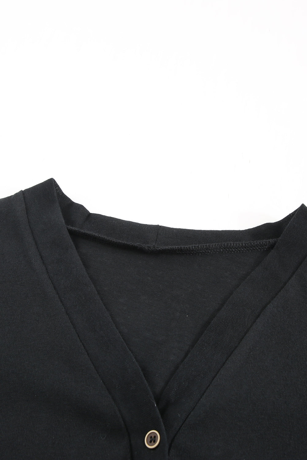 Black Solid Color Open-Front Buttons Cardigan - Snoopy's Closet