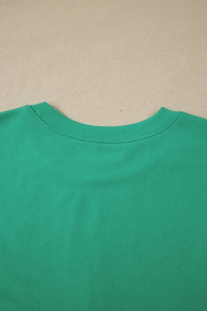 Conjunto de 2 piezas de camiseta holgada y pantalones cortos con cordón en verde mar liso