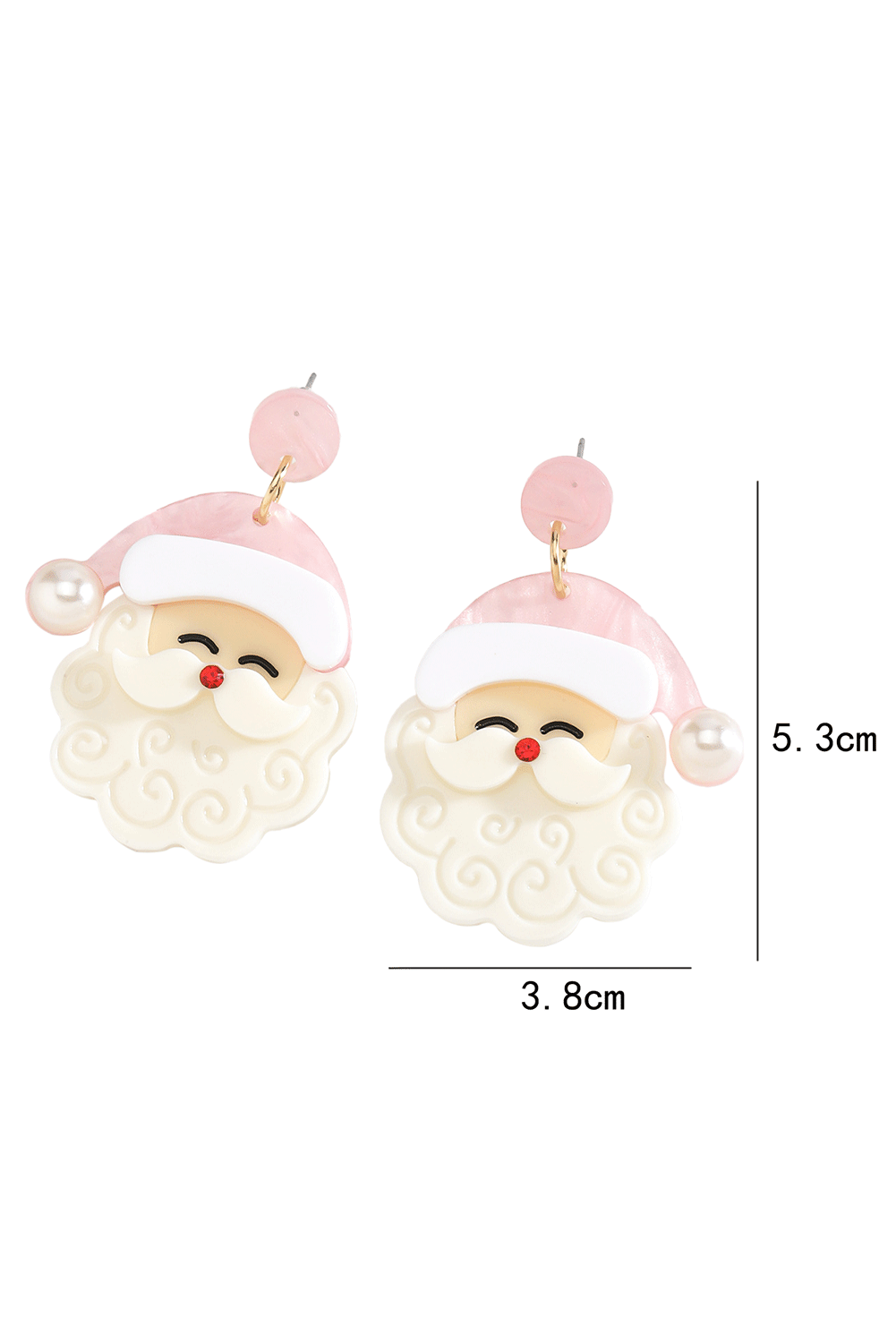 White Bright Pearl Decor Cute Father Christmas Earrings - Snoopy's Closet