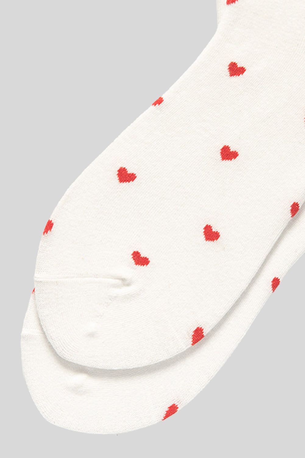 White Valentines Heart Pattern Crew Socks - Snoopy's Closet