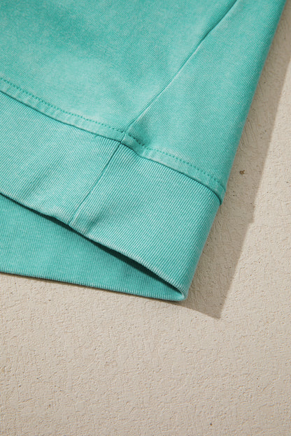 Mint Green Mineral Wash V Neck Tee Matching Skort Set - Snoopy's Closet