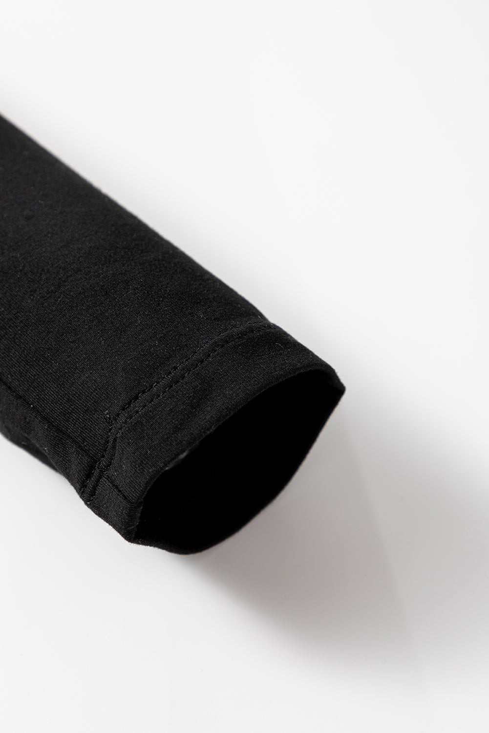 Black Solid Color Long Sleeve Fitted Top - Snoopy's Closet