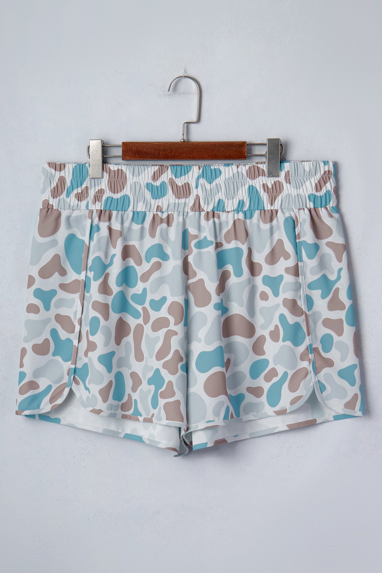 Pantalones cortos deportivos de camuflaje de talla grande con cintura elástica y multicolores