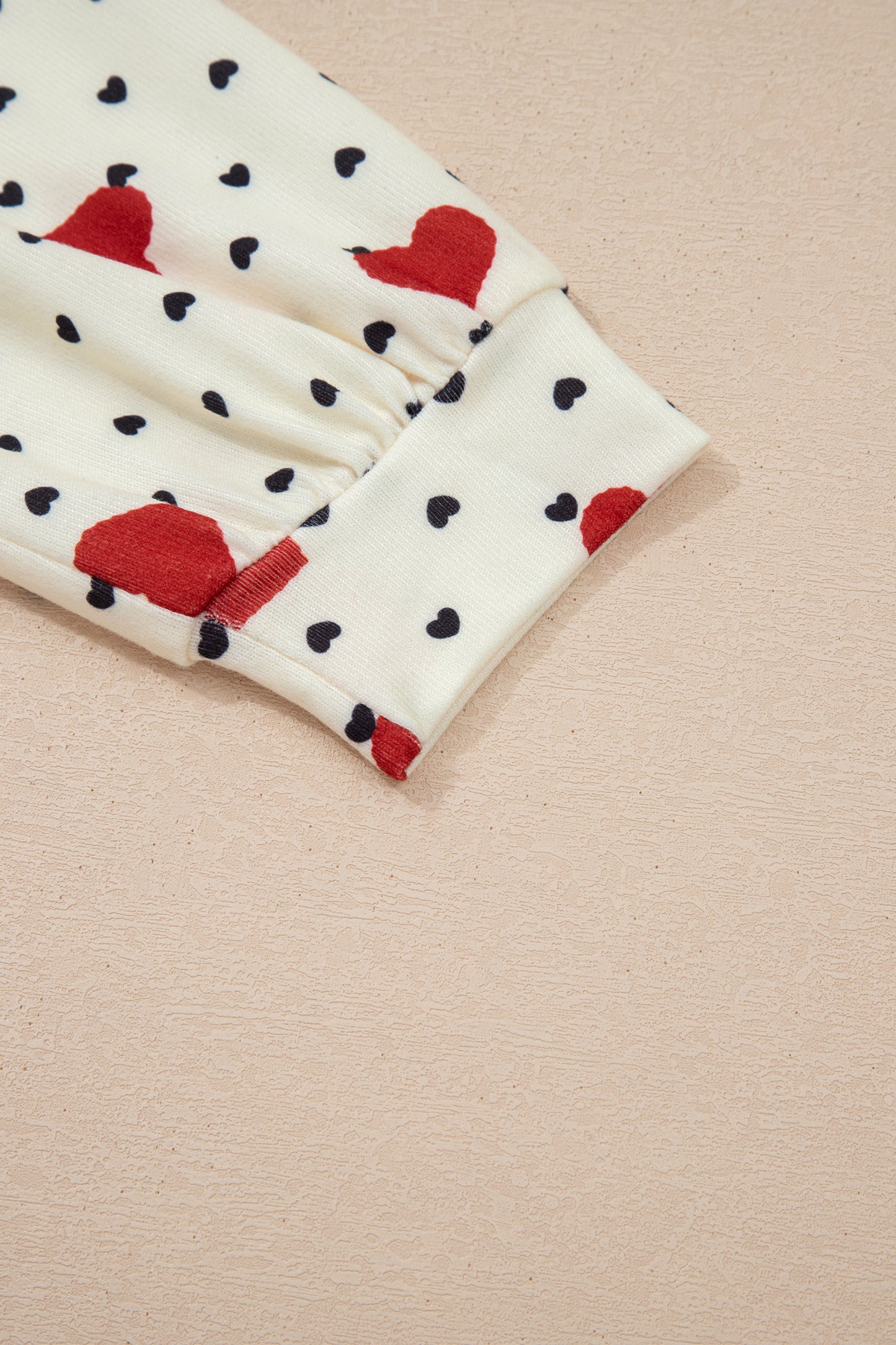 Beige Flower Heart Festive Valentine Blouse - Snoopy's Closet