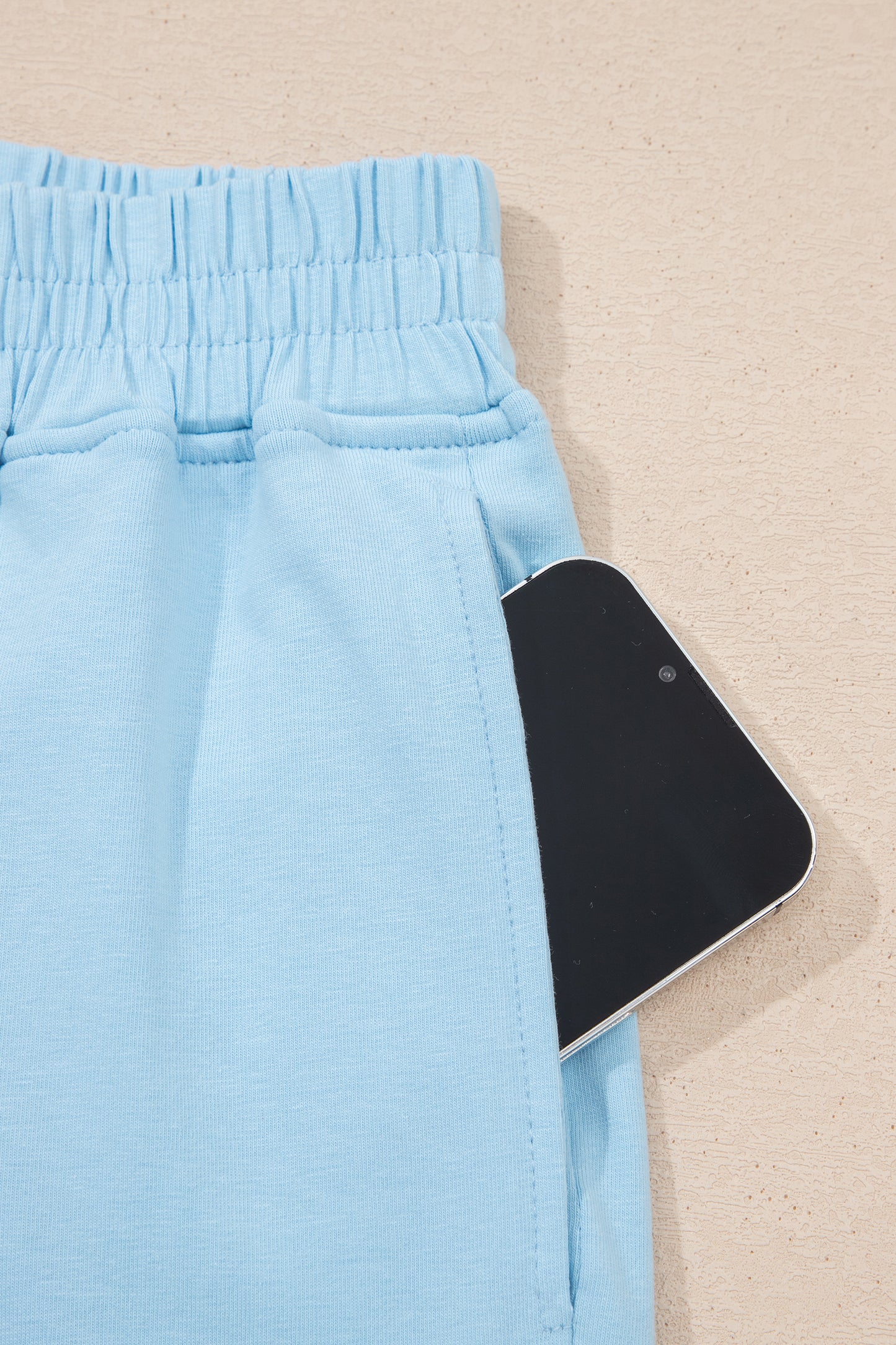 Beau Blue Solid Color Cropped Tank Top and Jogger Pants Set - Snoopy's Closet