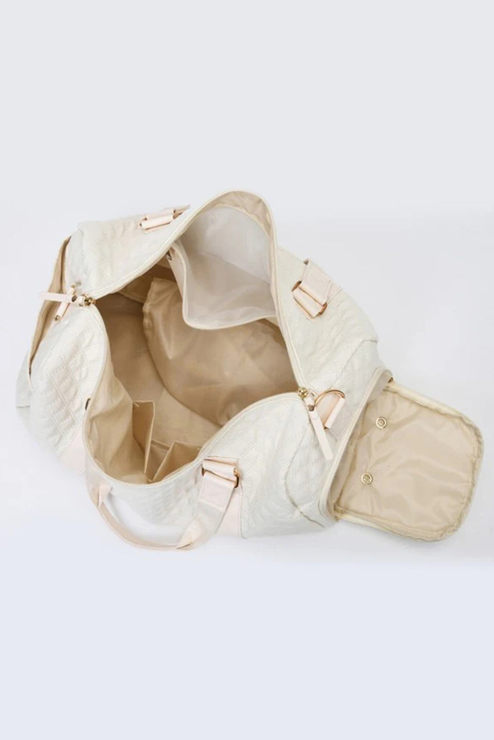 White Rhombus Textured Waterproof Travel Duffel Bag - Snoopy's Closet