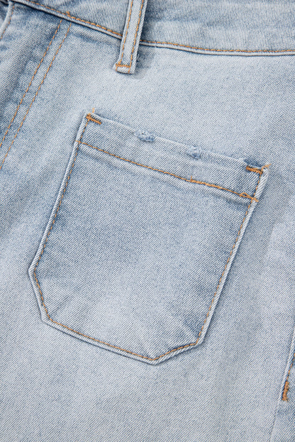 Pantalones cortos de mezclilla de tiro alto Beau Blue Light Wash