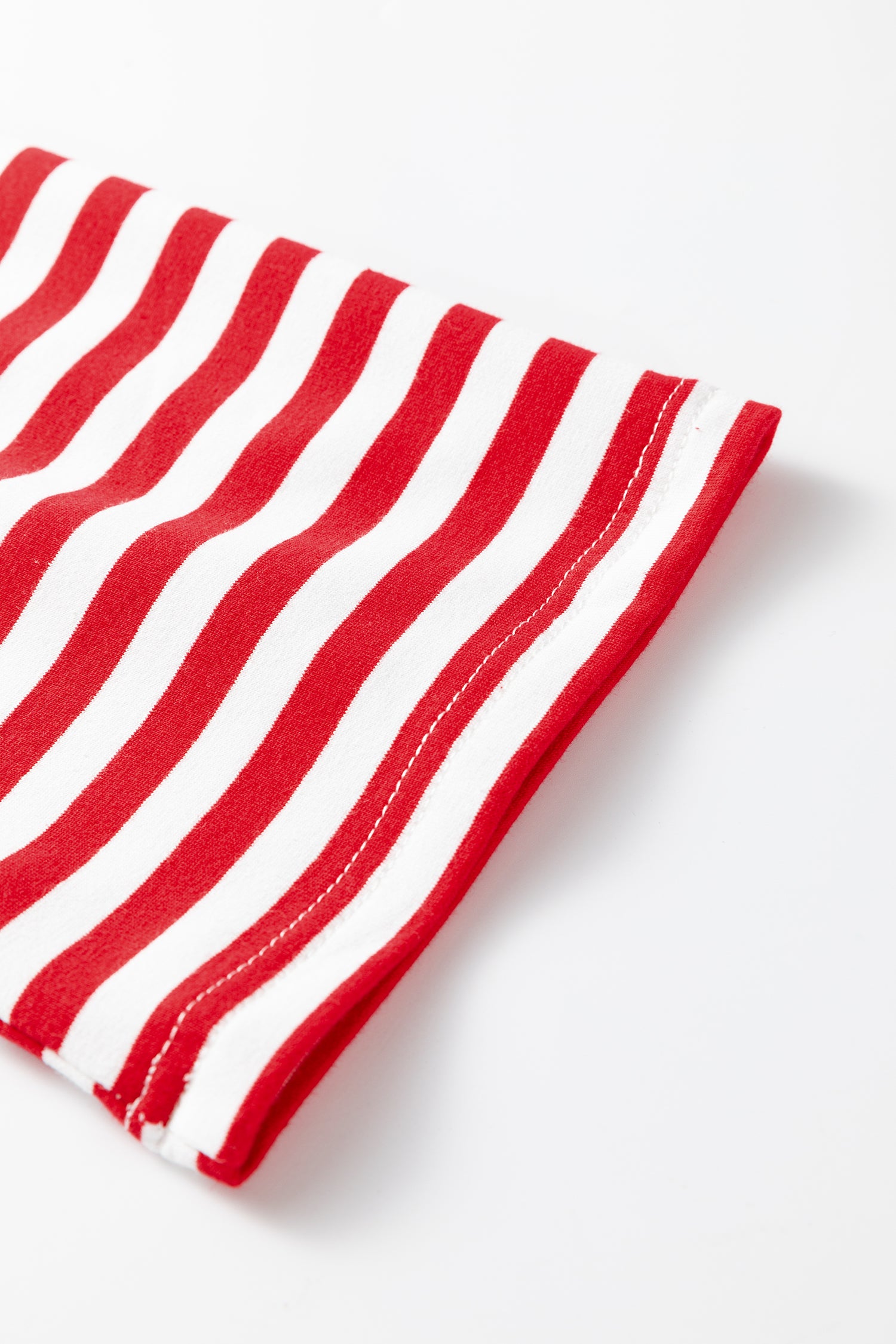 Red Stripe Drop Shoulder Long Sleeve Top Lounge Pants 2pcs Set - Snoopy's Closet