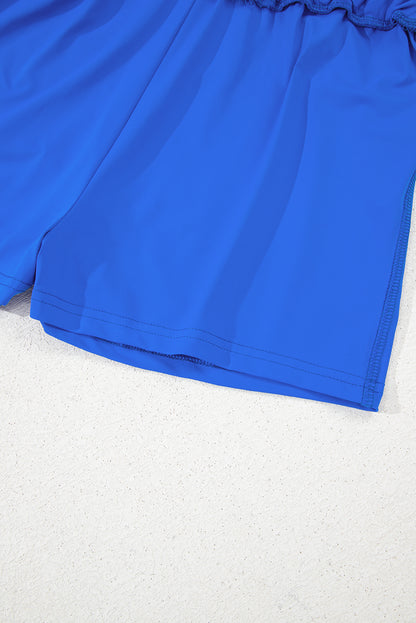 Faldas pantalón de tenis forradas, azul cielo, con cintura elástica con cordón