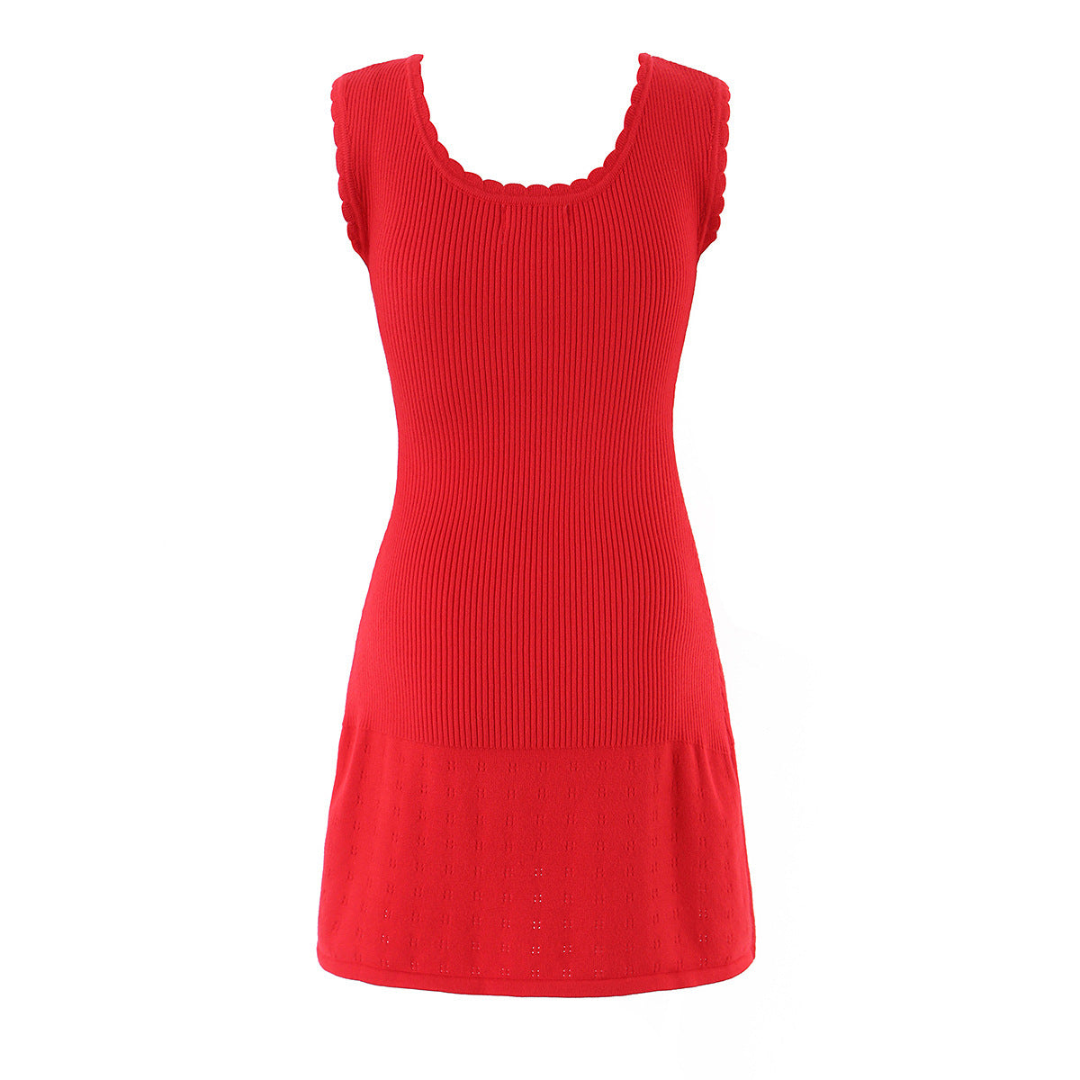 Square collar hip hugging skirt