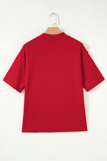 Camiseta Roja de Carreras Reversible con Costuras en Contraste