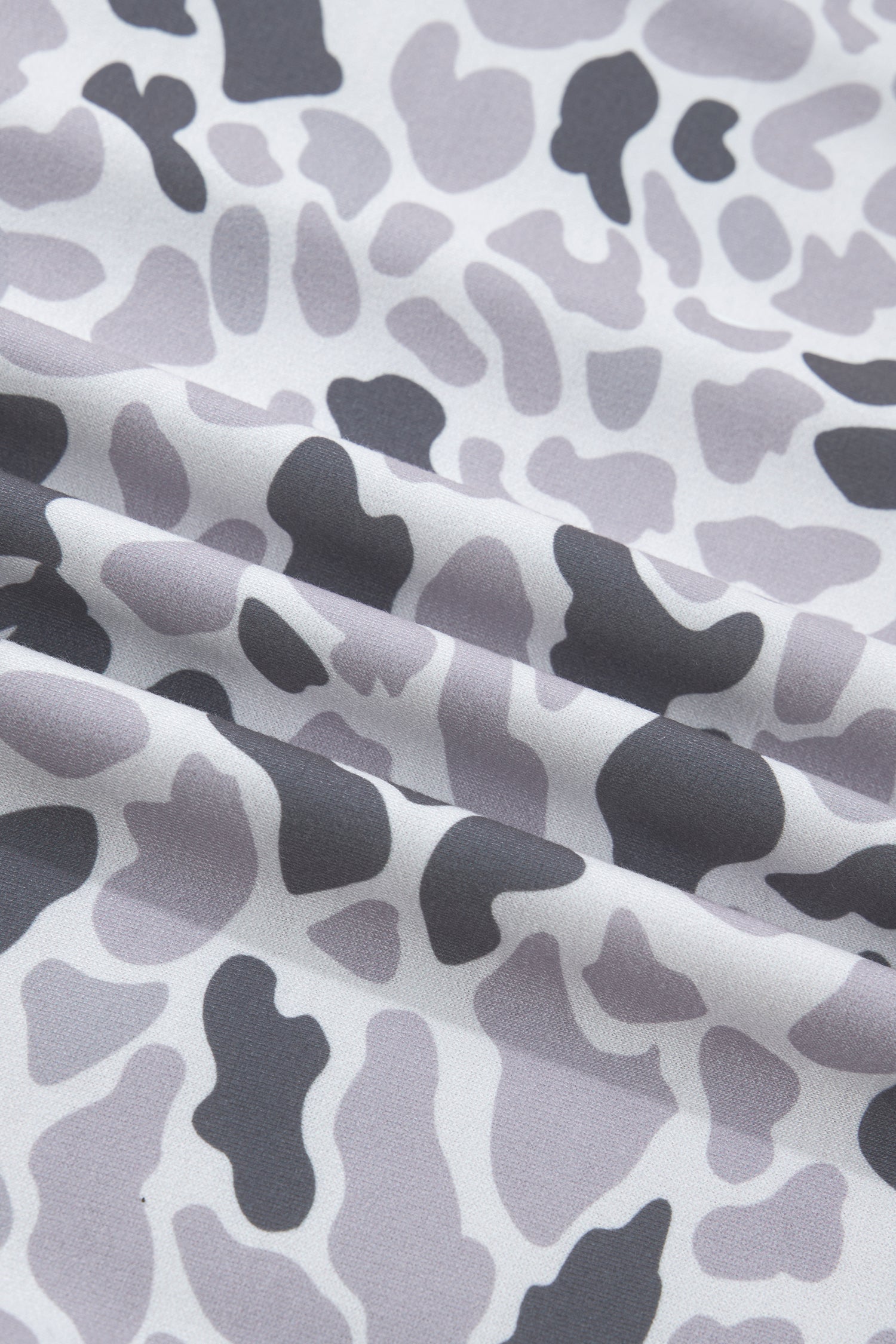 Gray Camouflage Print Twisted Ribbed Patchwork Casual T Shirt - Snoopy's Closet