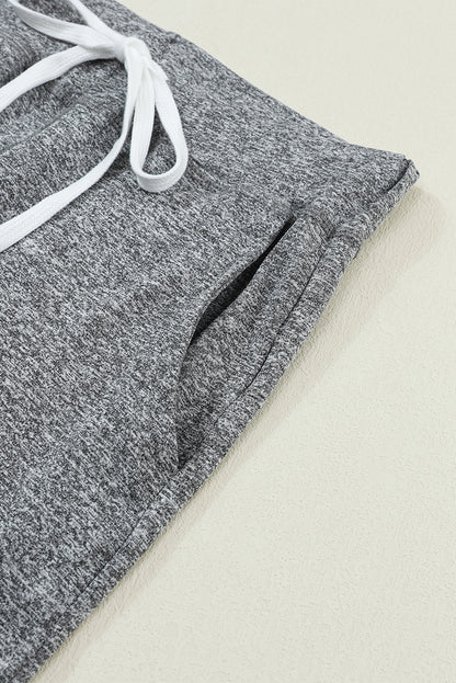Gray Drawstring Elastic Waistband Pocketed Joggers