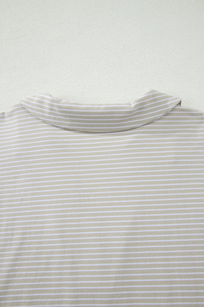 Pink Stripe Dolman Sleeve Polo Shirt and Drawstring Shorts Set - Snoopy's Closet