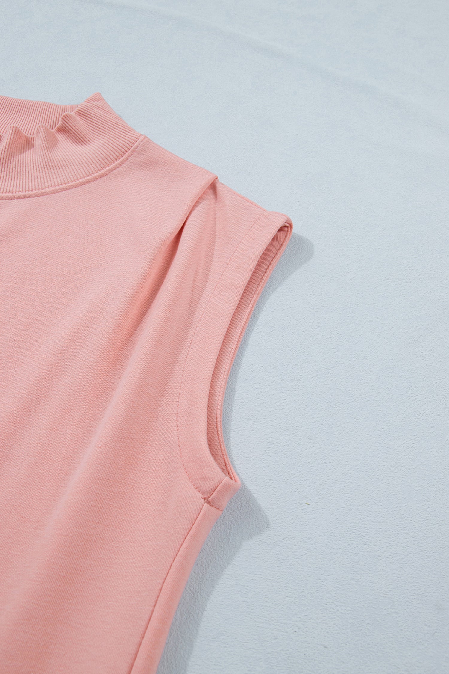 Mint Green Solid Color High Neck Cap Sleeve Loose Top - Snoopy's Closet