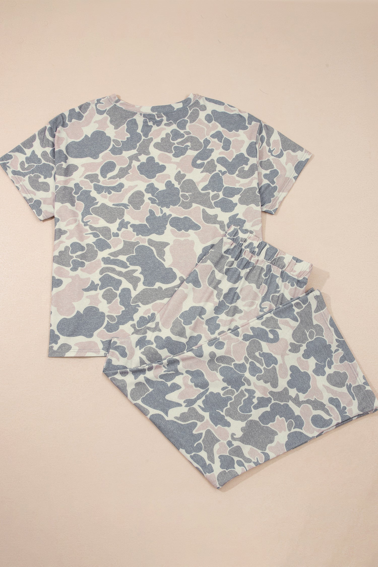 Multicolour Retro Camouflage Print Plus Size 2pcs Outfit - Snoopy's Closet