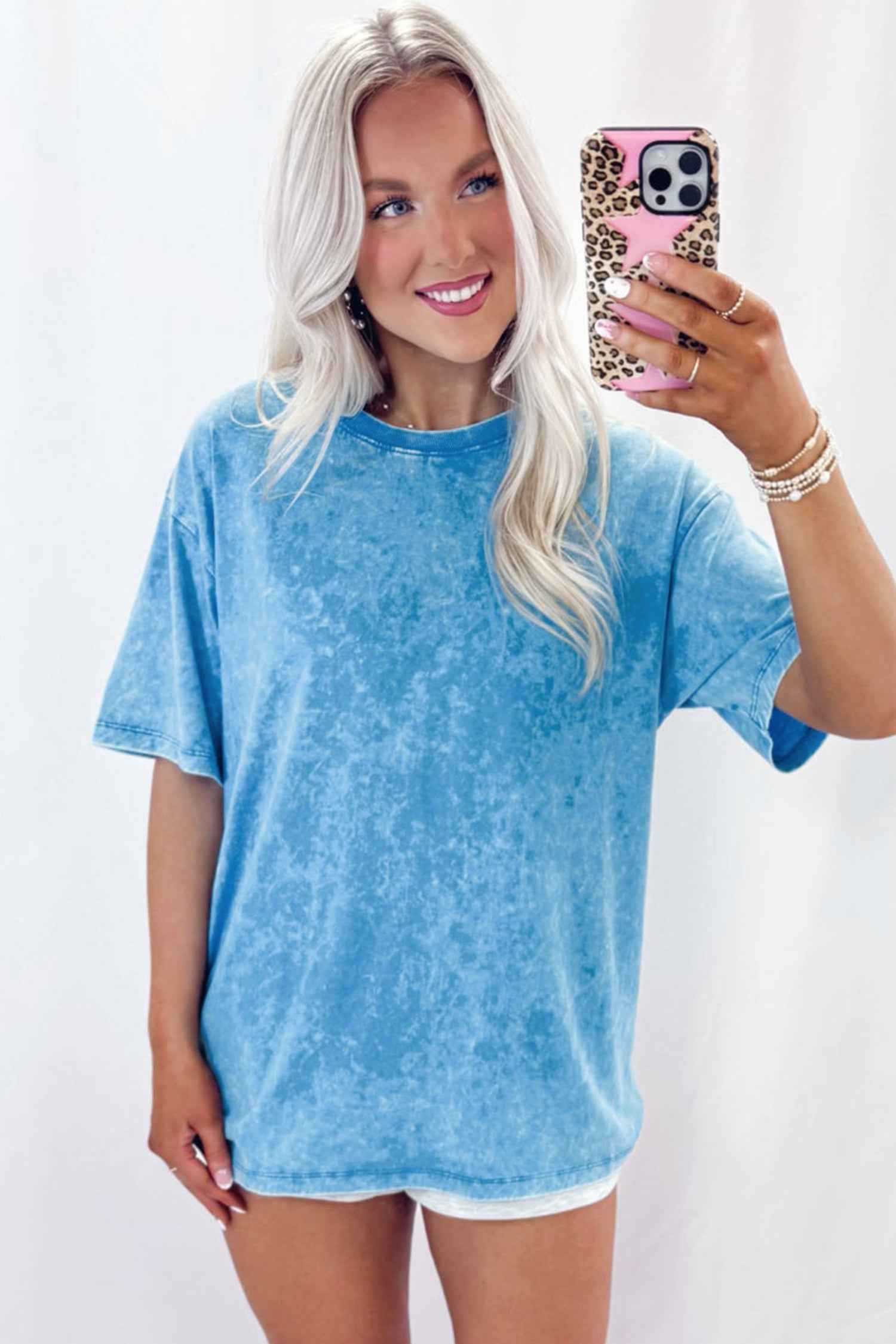 Rose Red Mineral Washed Oversized Tee