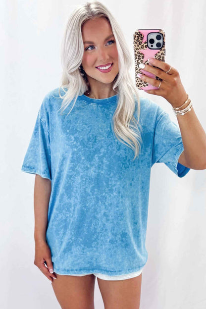 Rose Red Mineral Washed Oversized Tee