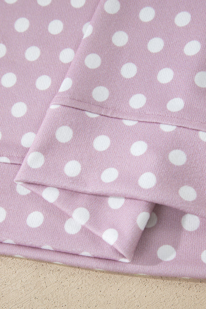 Purple Polka Dot Print Short Set - Snoopy's Closet